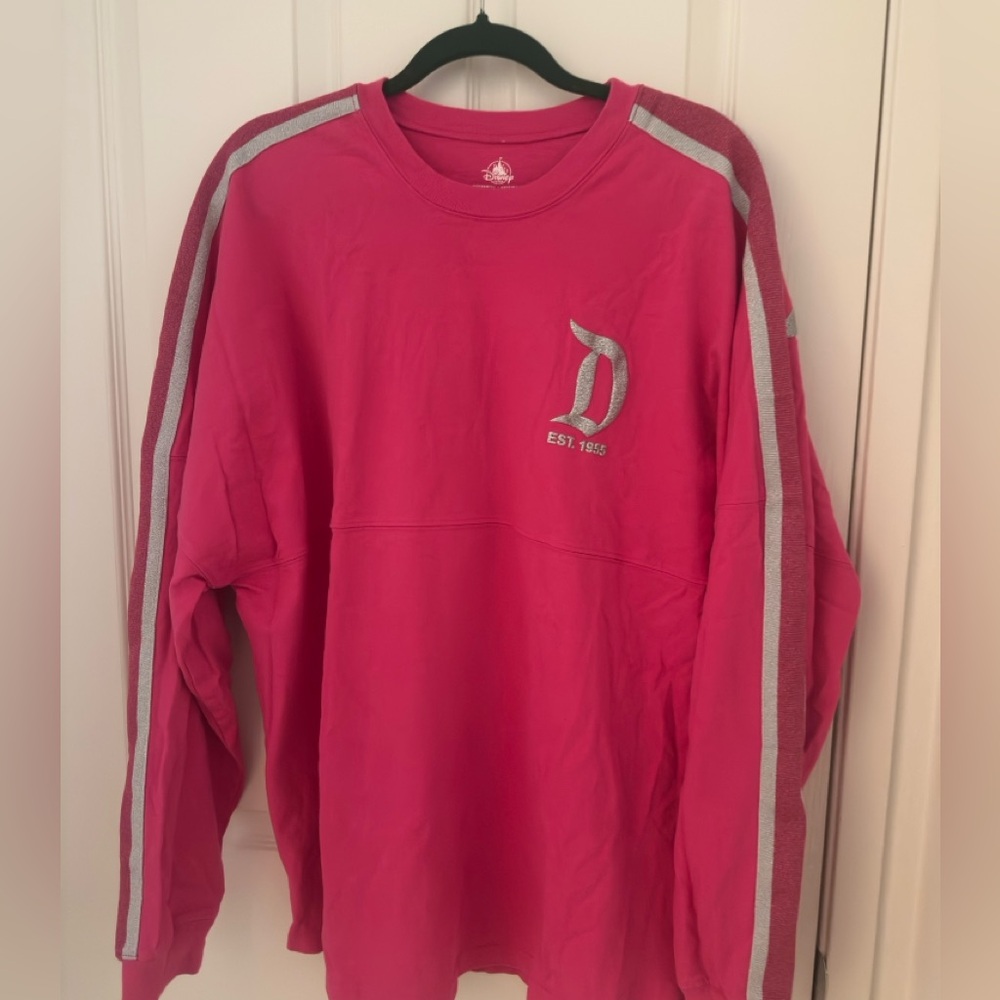 Disney Pink and Silver Hoodie with Sporty Stripes